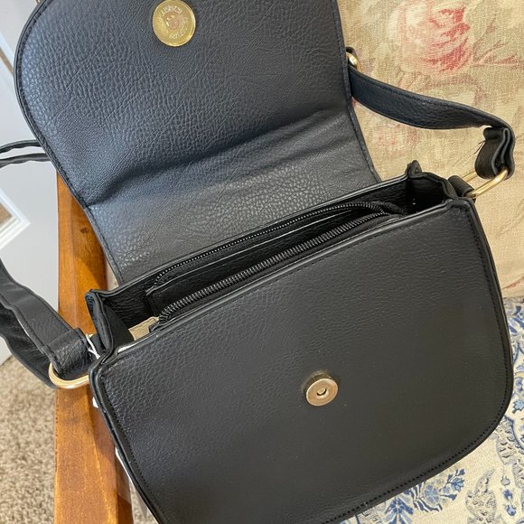 NWT| Vegan Leather Black Tassel Crossbody Bag | Color: Black with Gold H… - Picture 6 of 9